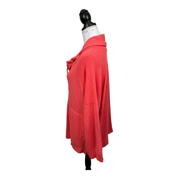 Favorite Lounge Top Plus Sz XXL Orange Drawstring Cowl Neck Knit Shirt Soft Cozy - Picture 5 of 11
